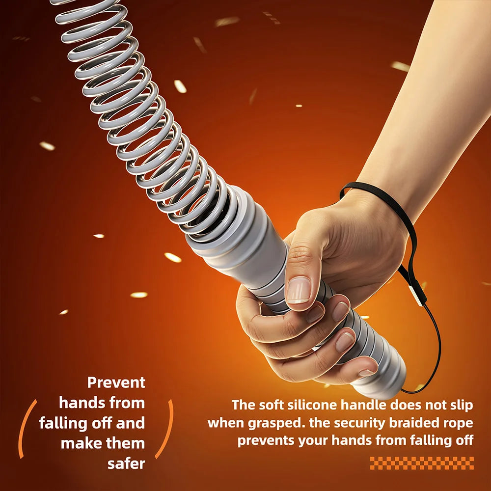 Fortalecedor de Braços com Mola Flexível — Conjunto de 2 para Bíceps e Tríceps