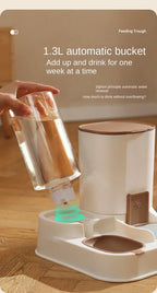 New Automatic Feeder Cat Dog Food Bowl with Water Fountain Dry Wet Separation Pet Puppy Kitten Food Storage Dispenser Container