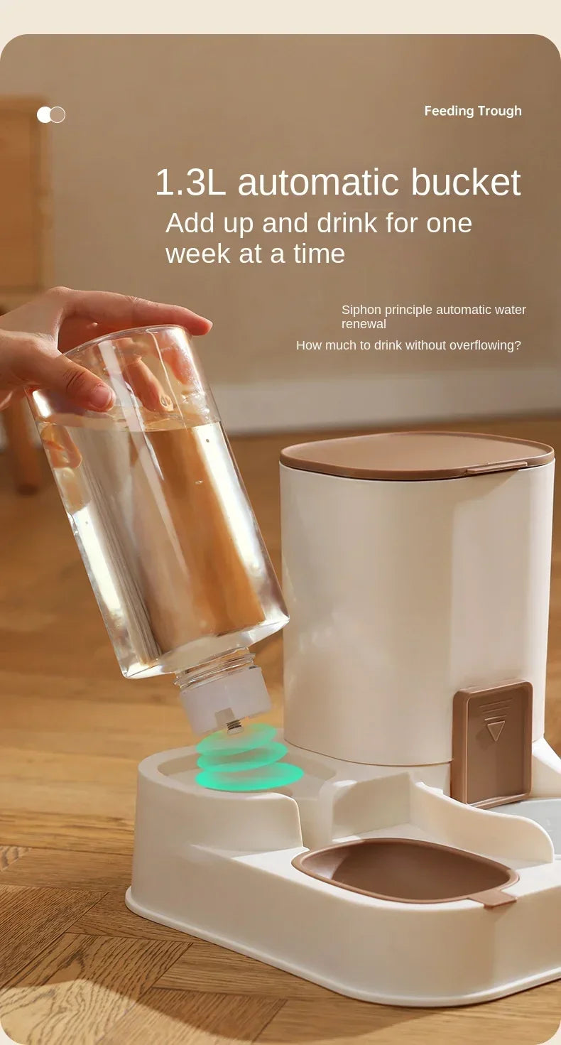 New Automatic Feeder Cat Dog Food Bowl with Water Fountain Dry Wet Separation Pet Puppy Kitten Food Storage Dispenser Container