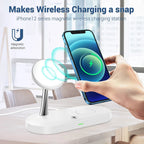 3-in-1 Wireless Magnetic Charger for iPhone 16 15 14 13 12, Fast Charging Station for Apple Watch 10 9 8 7 6 5 4, AirPods 2 3 Pro