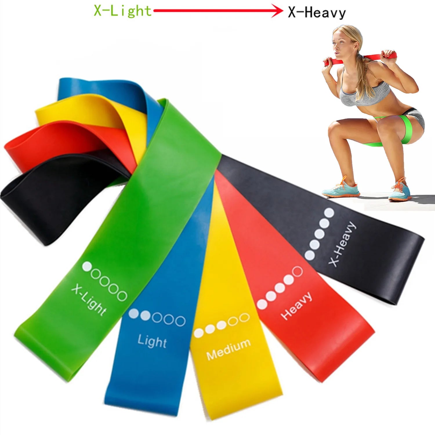 Different Resistance Bands Yoga Bands Fitness Band Exercise Training Hip Tension Band Leg Squat Dance Elastic Loop Stretch Band