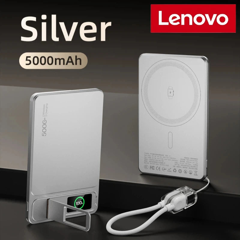 Lenovo 10000mAh Slim Power Bank — Magnético MagSafe Wireless 20W CCC