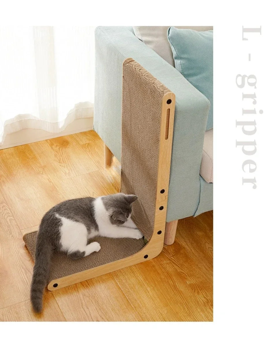 Large/Small Cardboard Cat Scratcher, L-Shape, Wear-Resistant, Scratch-Resistant, Cat Scratching Post, Cat Toy, Pets, Cat Accessories