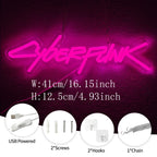 Cyberpunk Neon Sign Game Led Sign for Wall Decor Shooting Games Neon Light for Gaming Room Man Cave Bedroom Decoration