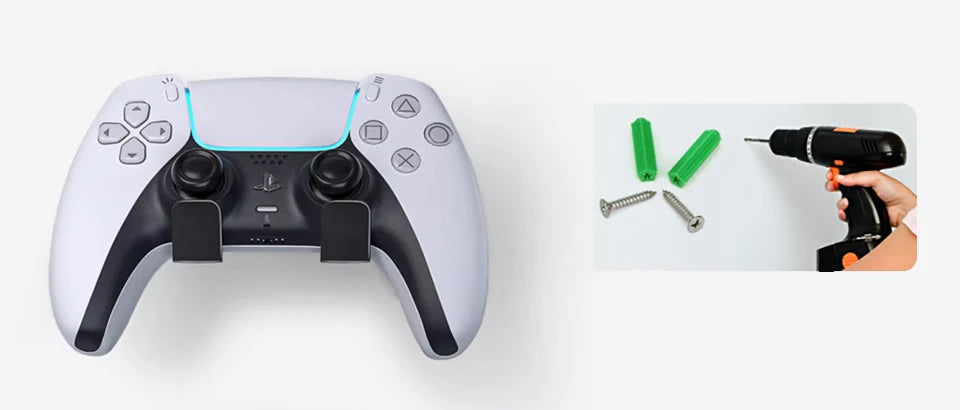 Wall Mounted Gamepad Holder for PS5/PS4/Xbox/Switch – 3 Pcs Black Controller Stand with Adhesive & Screws Gaming Accessories