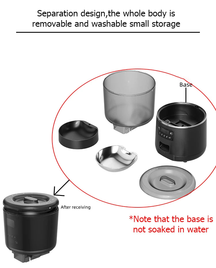 4L Automatic Pet Feeder Cat Food Dispenser Timed and Quantitative Insect and Moisture Resistant Feeding Machine No Food Jamming