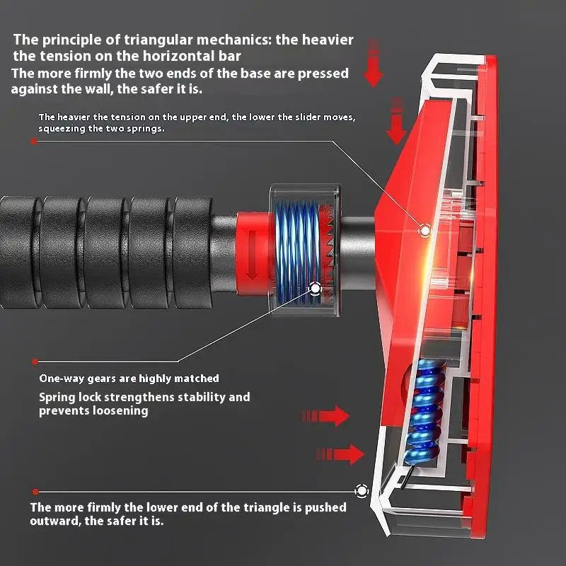 HUA Home Gym Pull-Up Bars Training Horizontal Bar Non-Slip Telescopic Chin Up Bar Fitness Training Bar Anti-Reversing Sit Up Bar