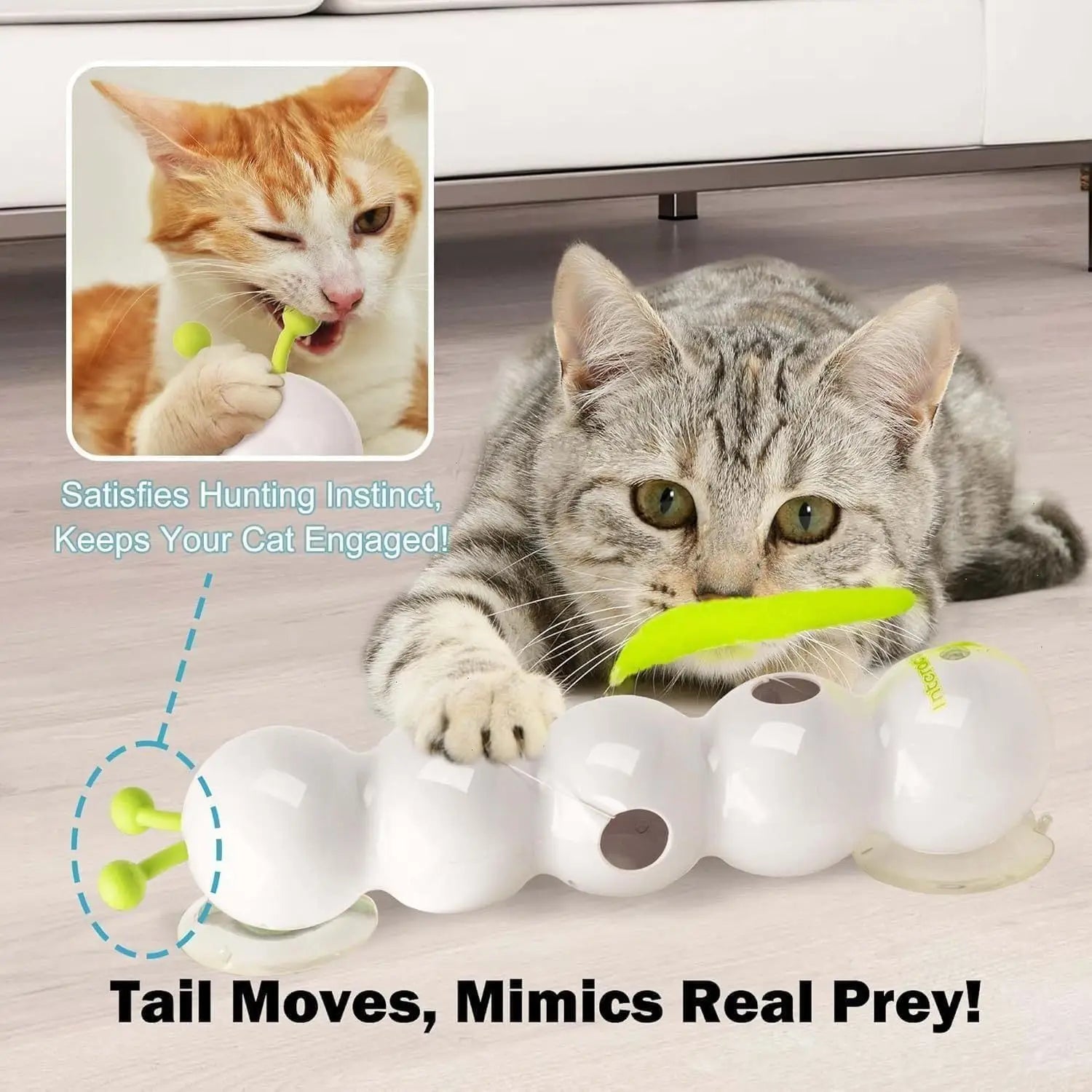 Intelligent Interactive Cat Stick Pro With Replaceable Prey Tail Suitable For Automatic Swing Durability In Multi Cat Households