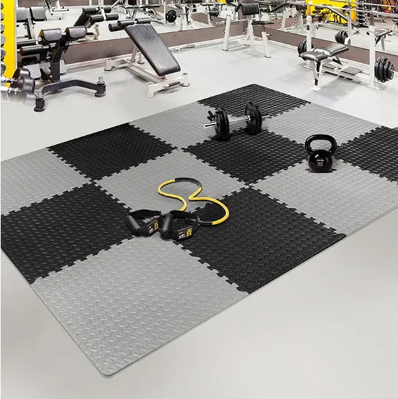 EVA FitTiles 30×30 – Conjunto de 16 Tapetes Antiderrapantes para Ginásio e Yoga
