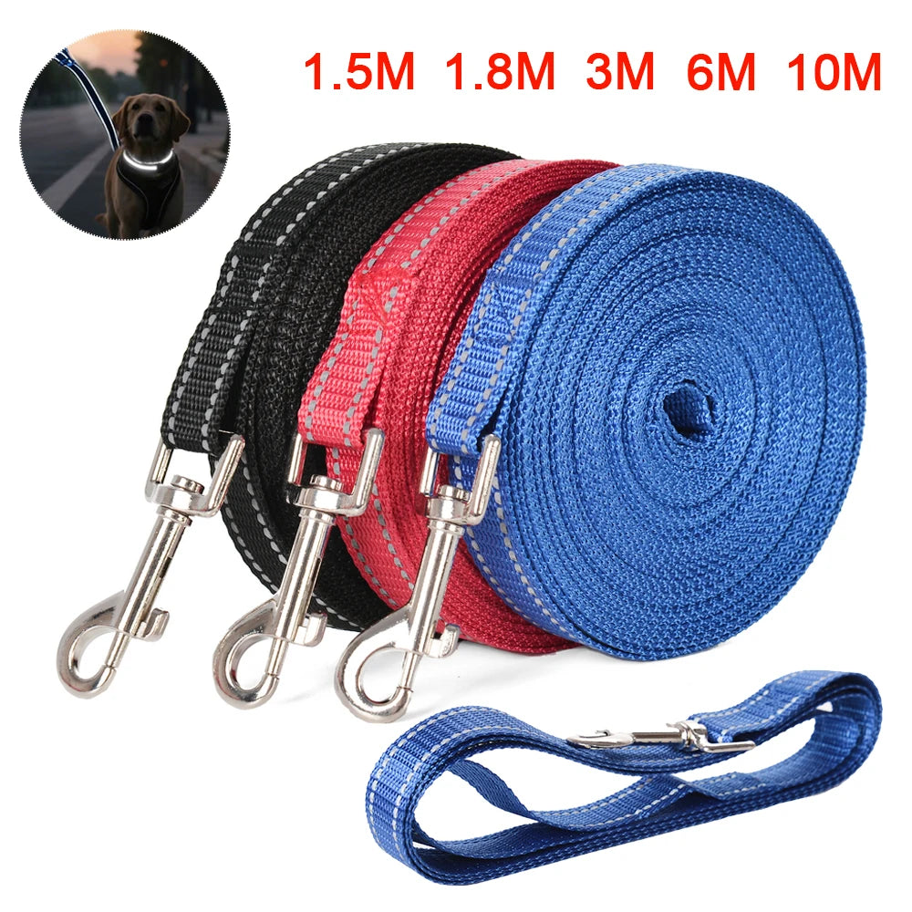 Nylon Dog Training Leash Reflective Pet Leash For Small Big Dogs Outdoor Walking Long Lanyard Rope Puppy Traction Belt Supplies