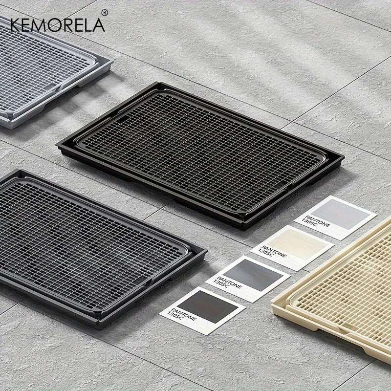 KEMORELA EXtra Large Stainless Steel Cat Litter Box with Lid - Enclosed LitterPan High-Sided Resistant Leak-Proof Cat Litter Mat