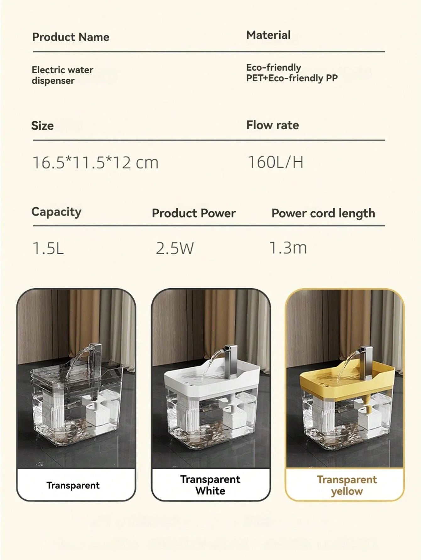 Fonte de Água Transparente com Filtro – Bebedouro Automático USB