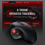 2.4G Wireless Trackball Mouse, Dual Bluetooth 4.0 Rechargeable Ergonomic Mouse for Mac, Windows Computer, Laptop, PC