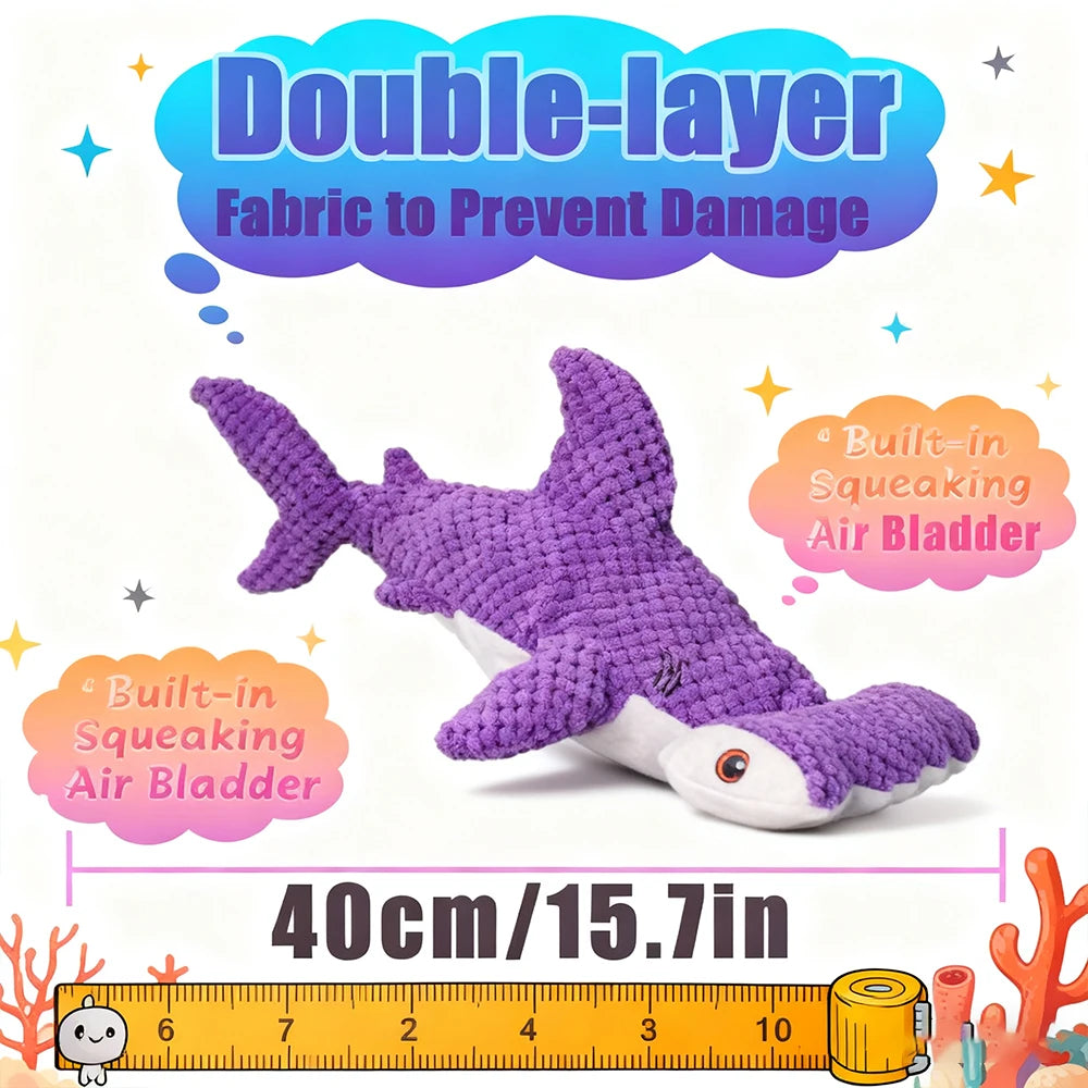 Peluche Tubarão Resistente com Som – Brinquedo Interativo de Dupla Camada