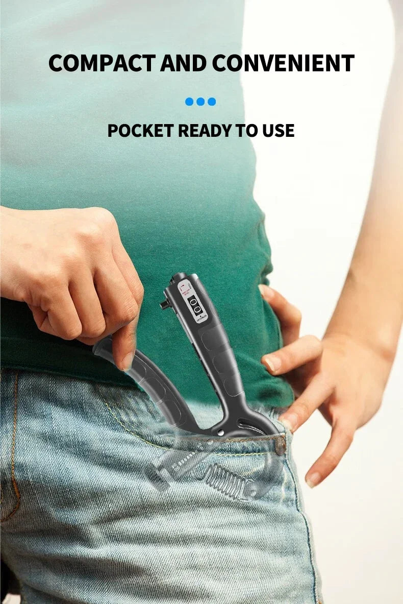 Kit de Fortalecimento de Mãos — Ajustável com Contador, Mola R‑Type e Treinador de Dedos