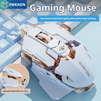 EWEADN G5 USB Wired Gaming Mouse Silent or audible optional, Buttons Macro Function Keys, for desktop, laptop, computer, school