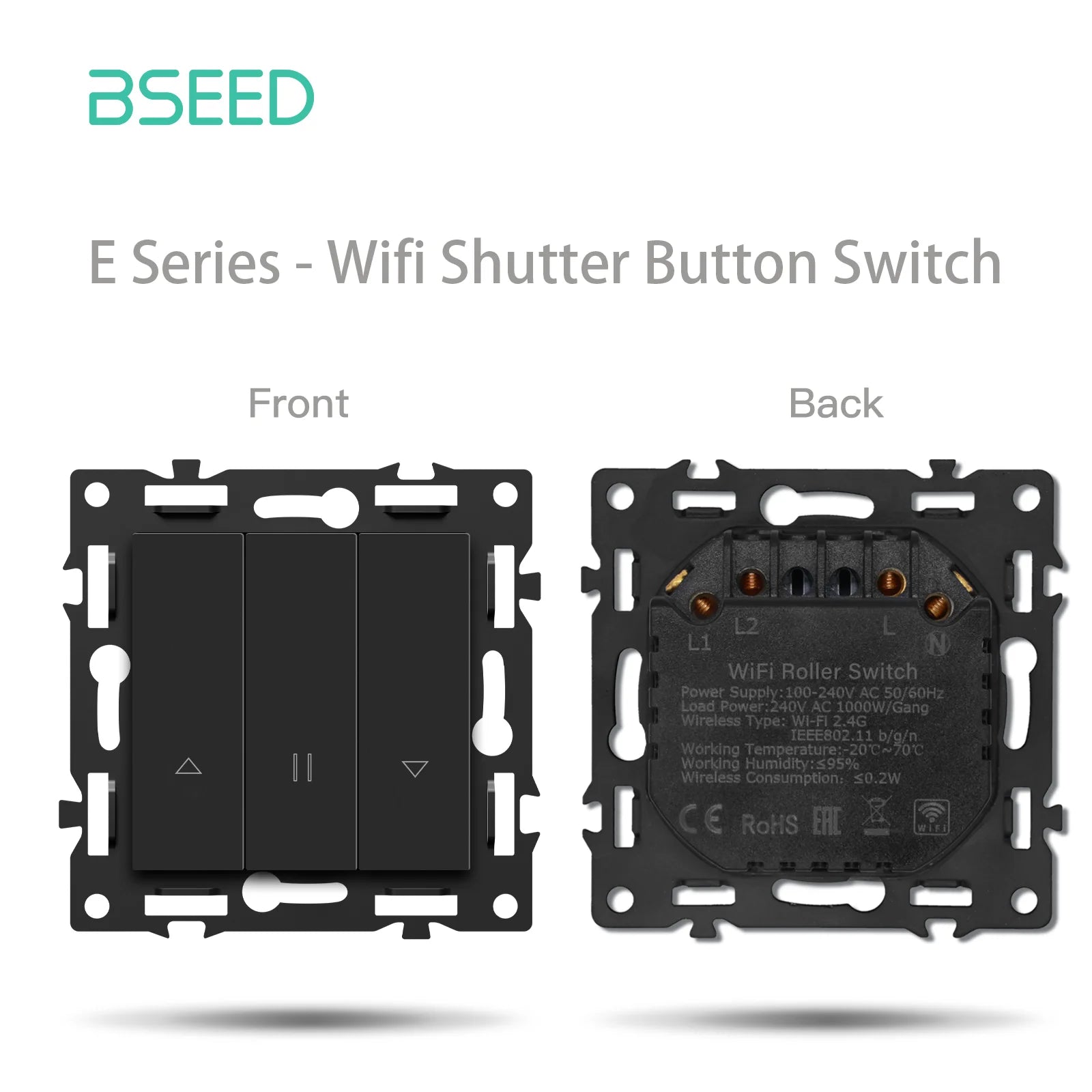 BSEED WiFi Smart Switch Parts — Dimmer, Cortina, Tomadas EU e USB‑C