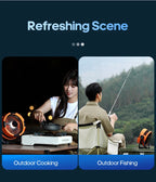 Portable 6 in 1 Outdoor Camping Fan 20000mAh Rechargeable Wireless Tent Ceiling Fan 4 Speed ​​Adjustment LED Lighting Power Bank