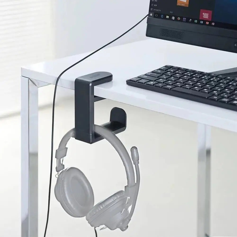 PC Gaming Headphone Stand Headset Hook Holder, Hanger Mount With Adjustable 360° Rotating Arm Clamp, Desk Mount Universal Bag