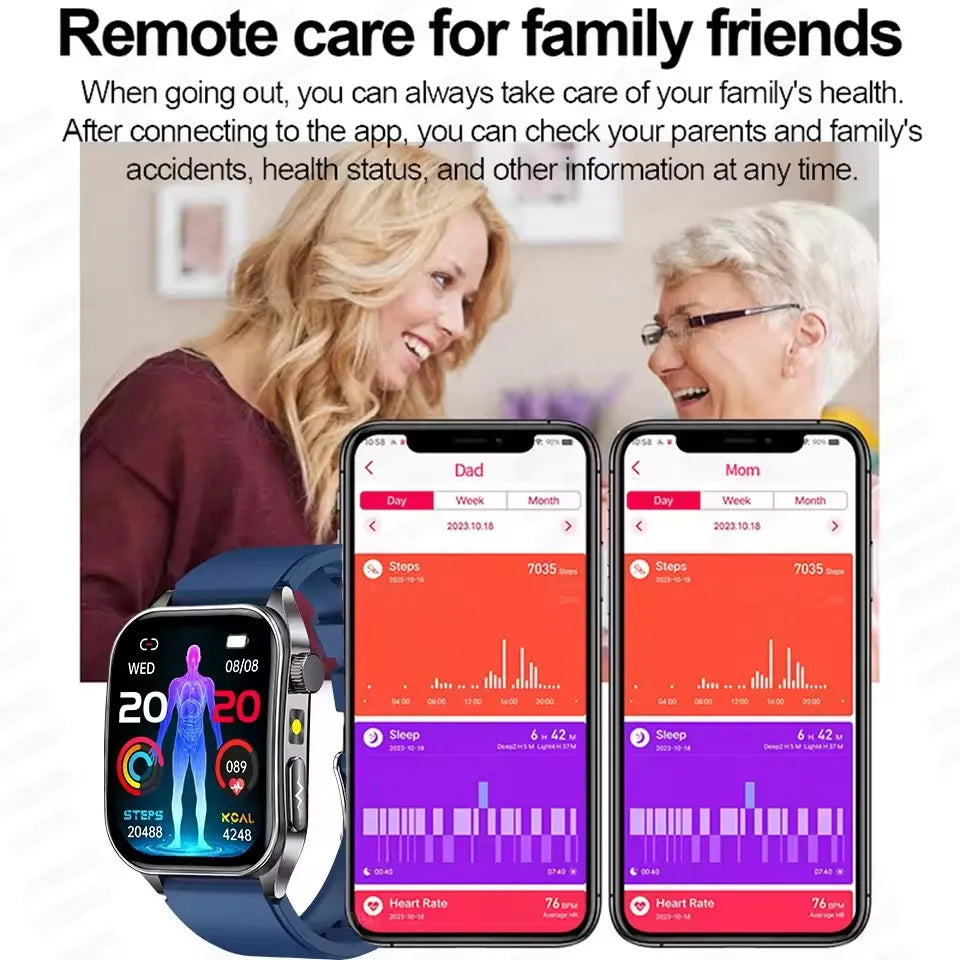 Smartwatch Saúde 2026 – Laser Inteligente, Diagnóstico Completo e Estilo Masculino