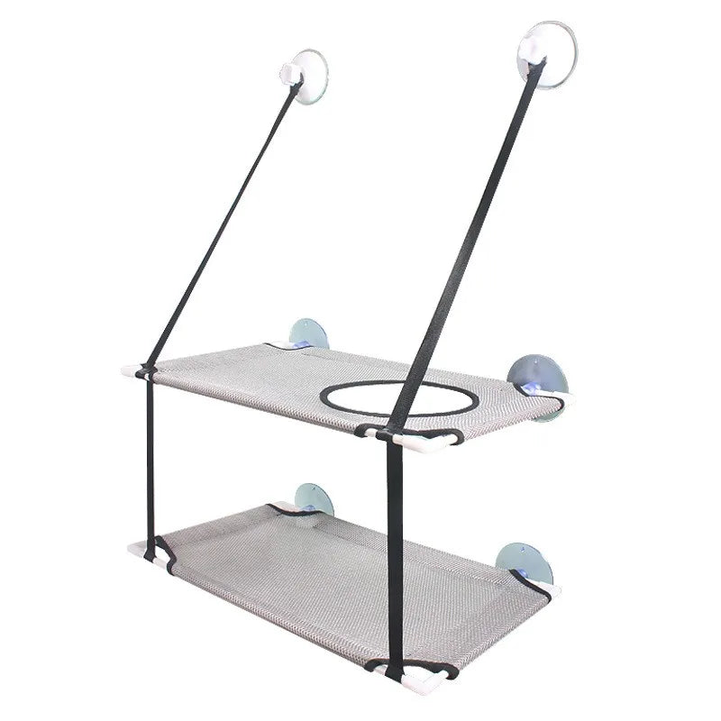 Cat Hammock Window Bed Kitten Sunny Seat Hanging Mount Beds Cat Sofa double-decker tunnels Suction Cup Wall Pet Hanging Winter