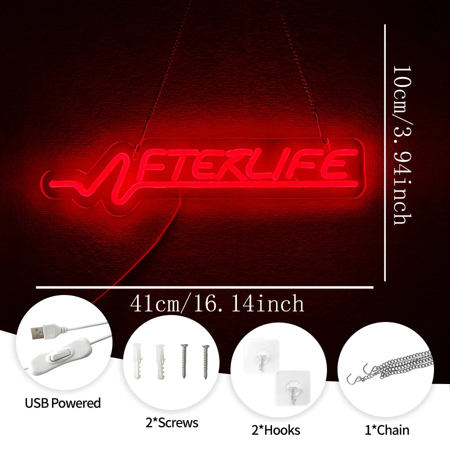 Cyberpunk Neon Sign, LED Game Sign for Wall Decoration, Shooting Games Neon Light for Game Room, Man Cave Room Decoration