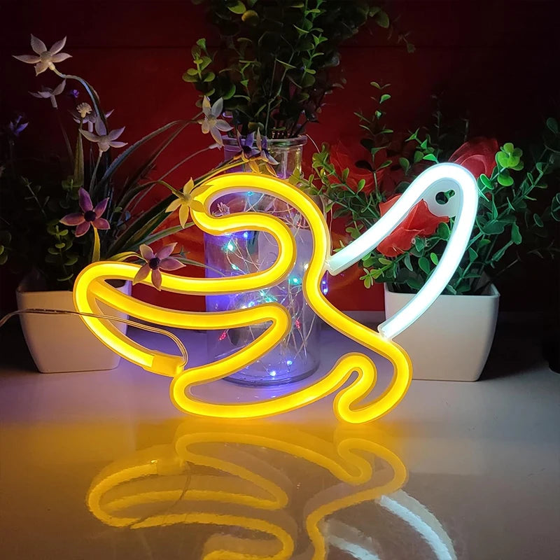 Banana USB Neon Sign LED Night Light for Bedroom, Wedding, Birthday Party, Game Room Wall Decor. Wall Decoration with USB & Battery Power.
