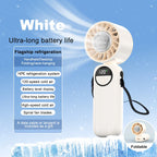 Outdoor Handheld Cold Compress Fan 3600mAh Quite High-speed Cold Air USB Rechargeable Mini Turbo Fan with Lanyard Portable Fan