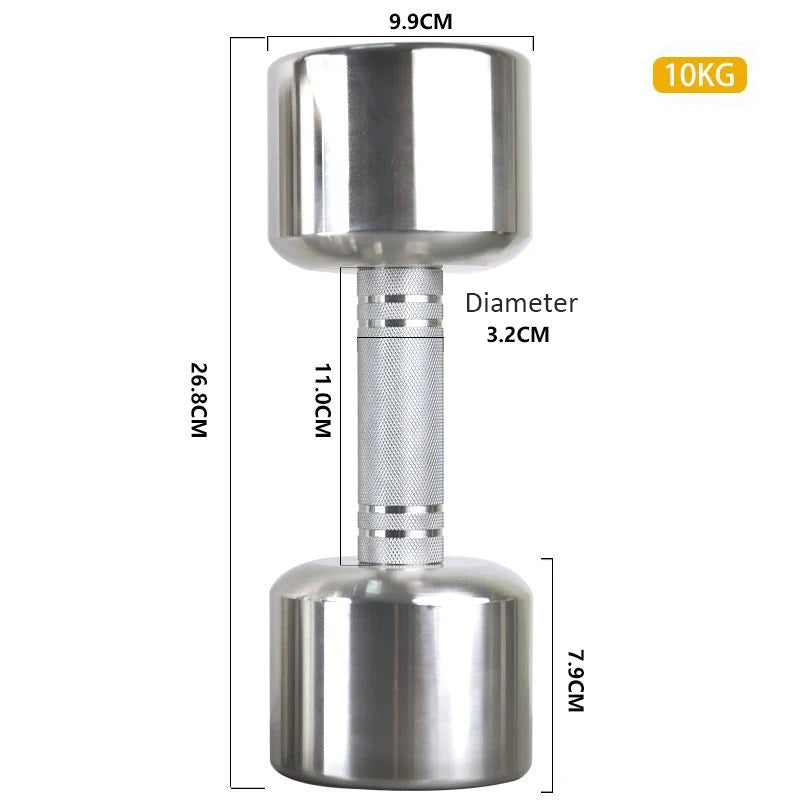 Electroplate Dumbbells Anti-slip Metal Stainless Steel Weightlifting Dumbbells for Women Home Fitness Equipment Strength Training