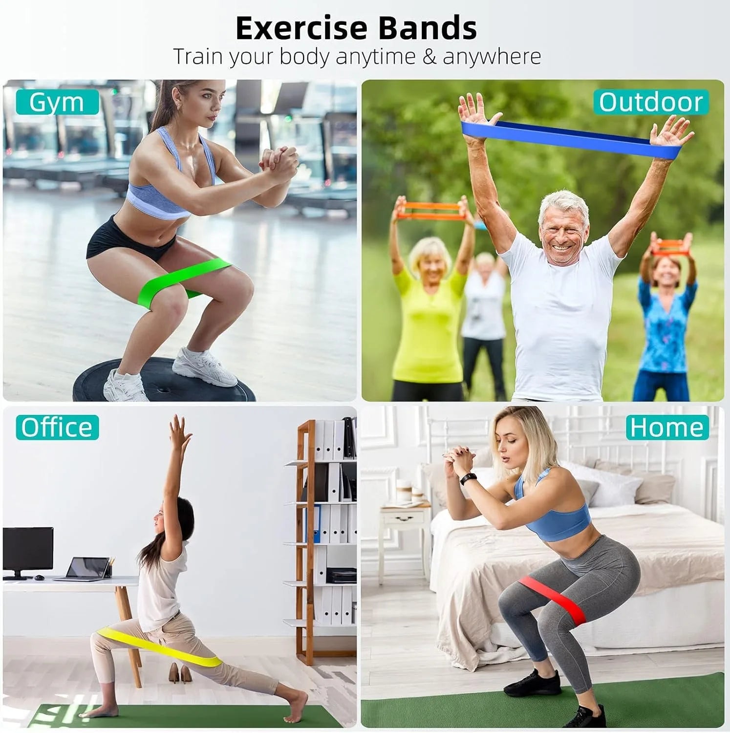 TPE Resistance Set – Bandas Elásticas de Treino para Força, Yoga e Fitness