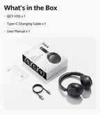 QCY H3S -56dB Adaptive ANC Over Ear Headphone Hi-Res LDAC Spatial Sound Wireless Earphone Bluetooth 6.0 Dual Driver 102H Headset