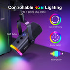 Microfone Gaming FIFINE XLR/USB com RGB, Braço Articulado e Mute