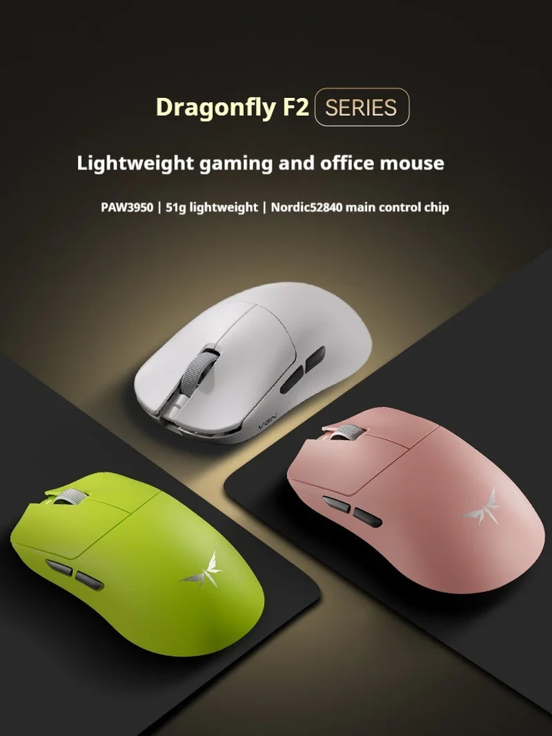 VGN Dragonfly F2 Pro Max Gaming Mouse Tri-mode Wireless/Wired 8k Lightweight Ergonomics Long Battery Life Laptop Mouse Gifts