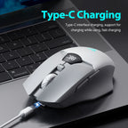 Wireless Bluetooth mouse with digital battery display, silent ergonomic mouse for PC Laptop Gaming, 2.4G / Bluetooth 5.0