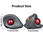 2.4G Wireless Trackball Mouse, Dual Bluetooth 4.0 Rechargeable Ergonomic Mouse for Mac, Windows Computer, Laptop, PC