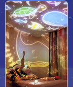 Candeeiro Lua Rotativo com Projeção Galaxy e Luz Noturna Decorativa