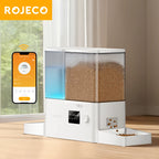 ROJECO 8.5L Automatic Pet Feeder Water Fountain WIFI APP Remote Control Smart Dog 5L Food Dispenser 3.5L Gravity Water Drinker ﻿