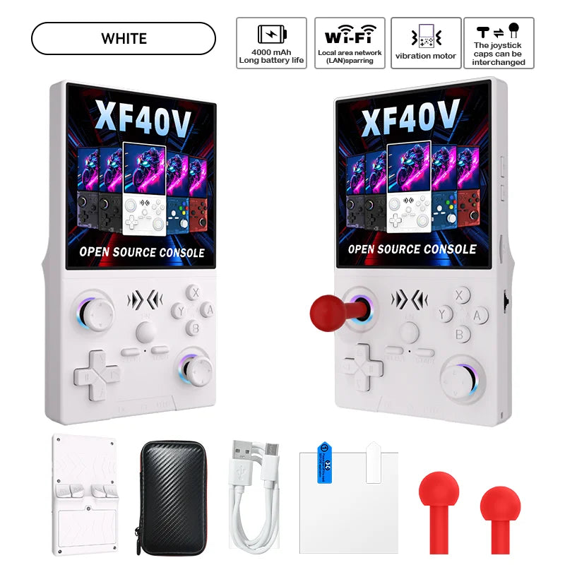 Open Source XF40V Retro Handheld Game Console 4.0 Inch 720x720 IPS Screen Portable Hand Held Retro Video Gaming Player