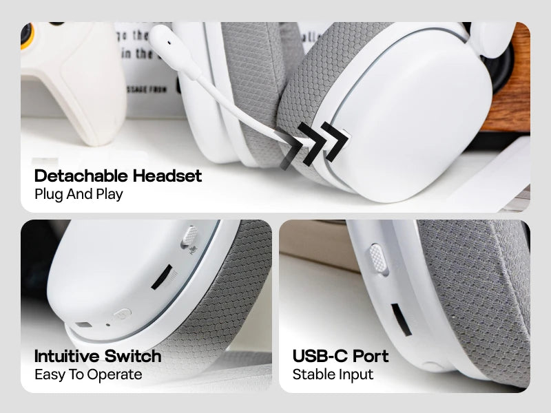 AULA G7 Pro Wired/Bluetooth/2.4GHz Wireless Gaming Headphone 7.1 Surround Sound with Noise Canceling Mic for PS4/PS5/PC/Switch