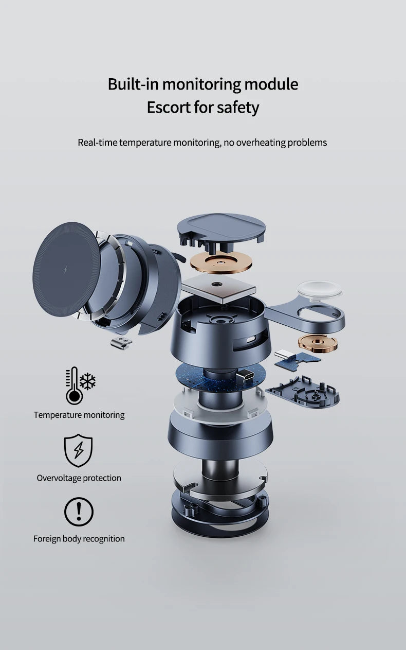 3-in-1 Magnetic Wireless Charger for iPhone 16 15 14 13 12, Fast Charging Station for Apple Watch 10 9 8 7 6 5 4, AirPods 2 3 Pro