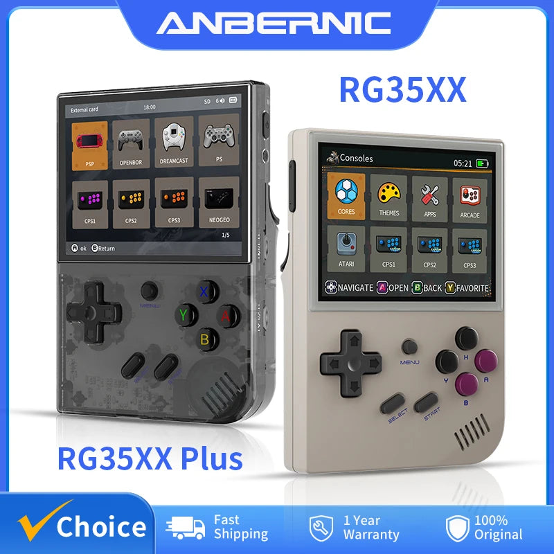 ANBERNIC RG35XX Plus/RG35XX Retro Handheld Game Console 3.5″ IPS Screen Linux Portable Video Game Player Support HD-MI TV Output