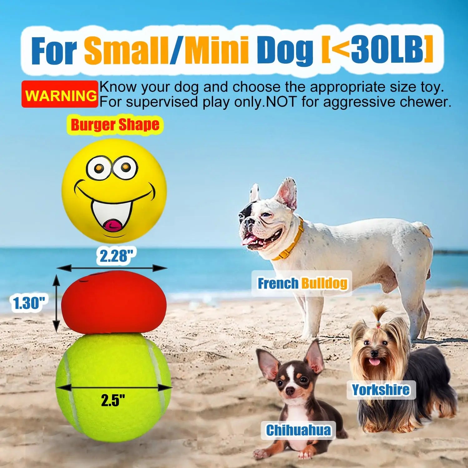 6PCS Latex Dog Squeaky Toys - Chewing Balls with Funny Faces | Interactive Fetch Training for Puppies