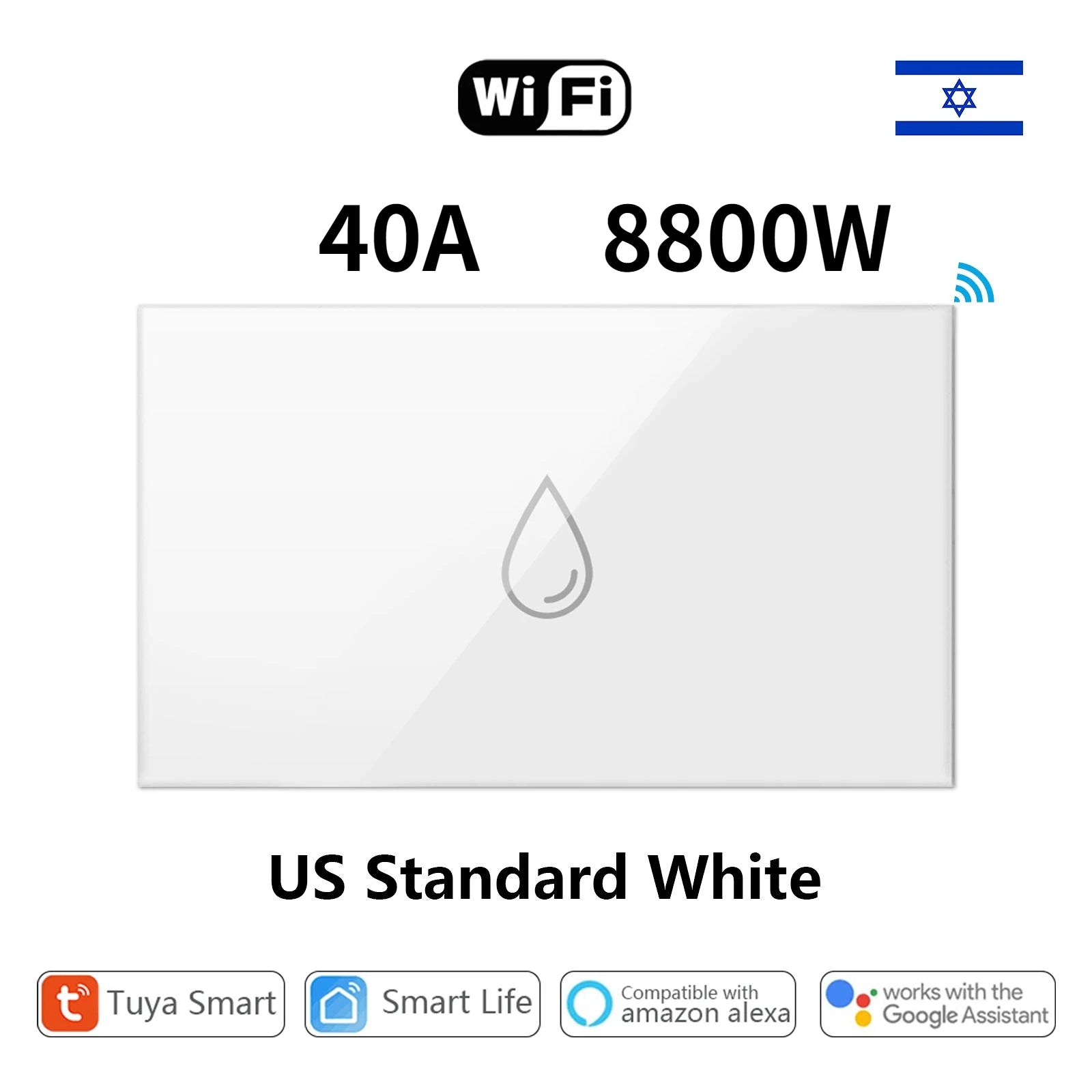 Melery Tuya WiFi Boiler Switch — Tomada 40A Smart com Timer Alexa