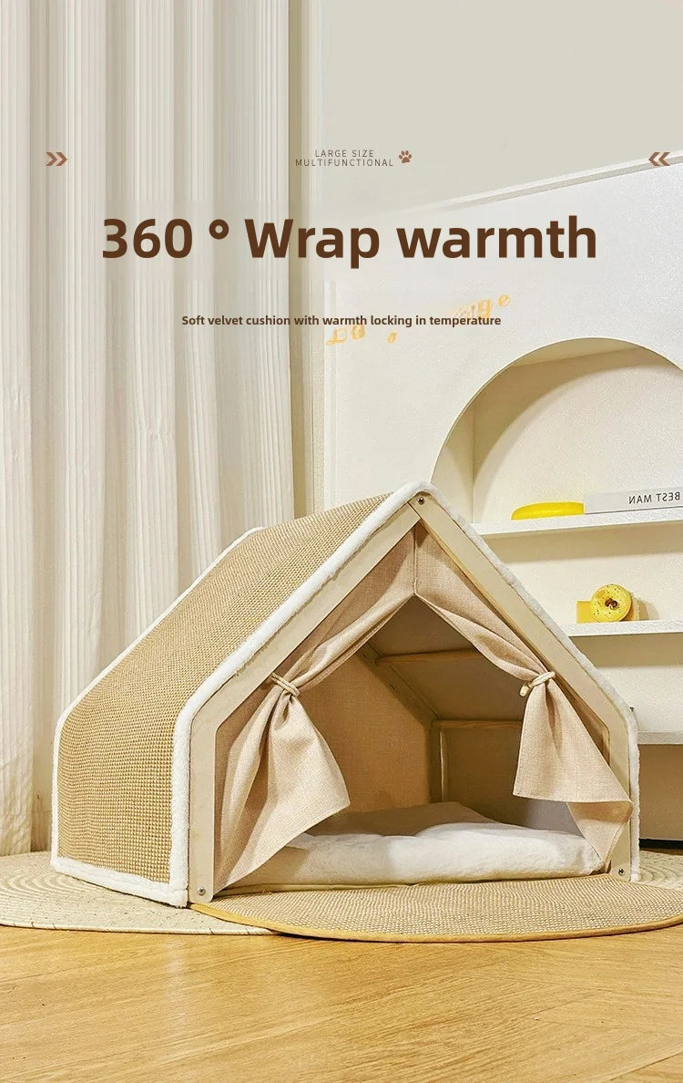 Casinha Conforto para Gatos –  Semi-fechado com Arranhador em Sisal