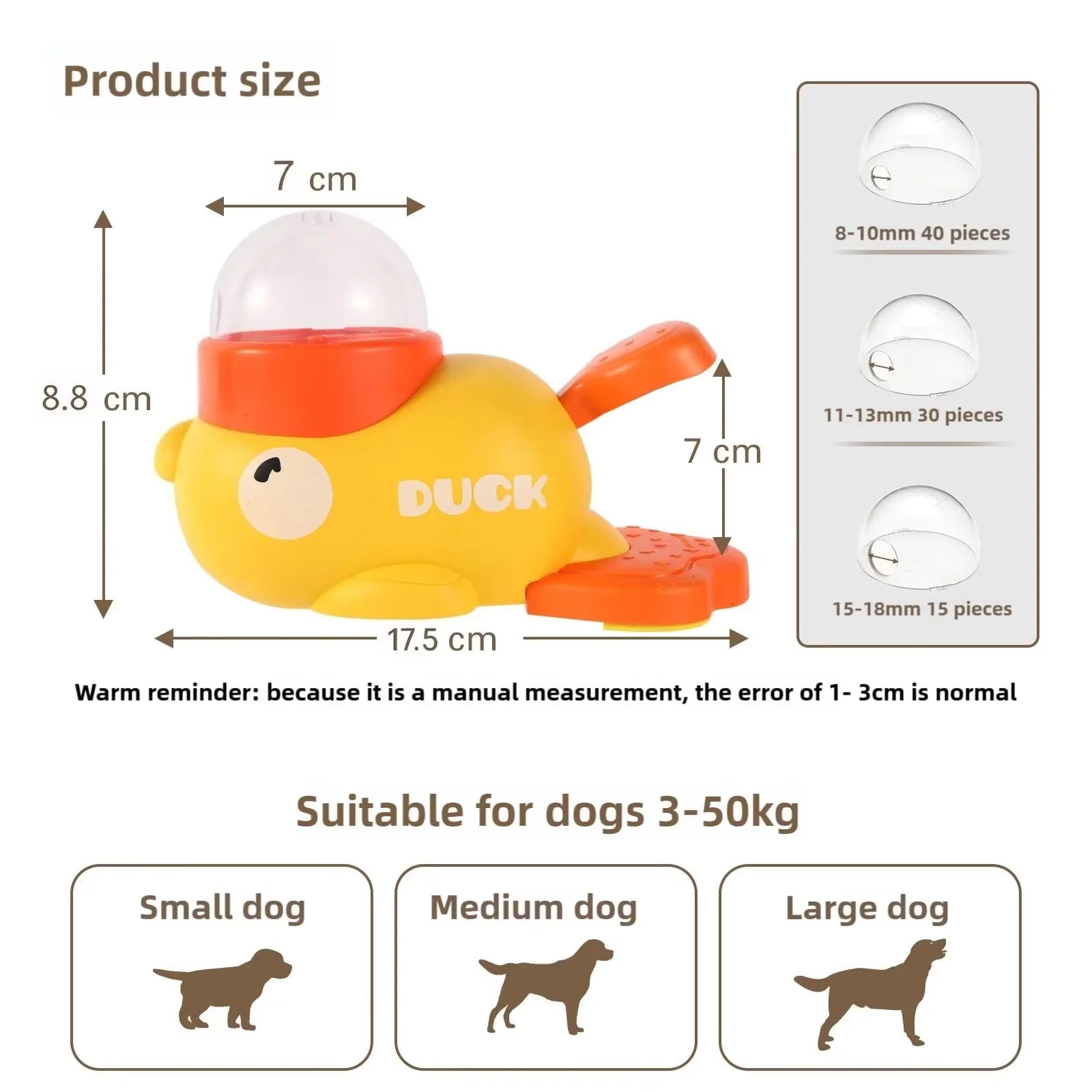 Pet slow food bowl, duck dog snack dispenser, slow anti-swallowing dog food feeder, interactive feeder for small and medium-sized pets.