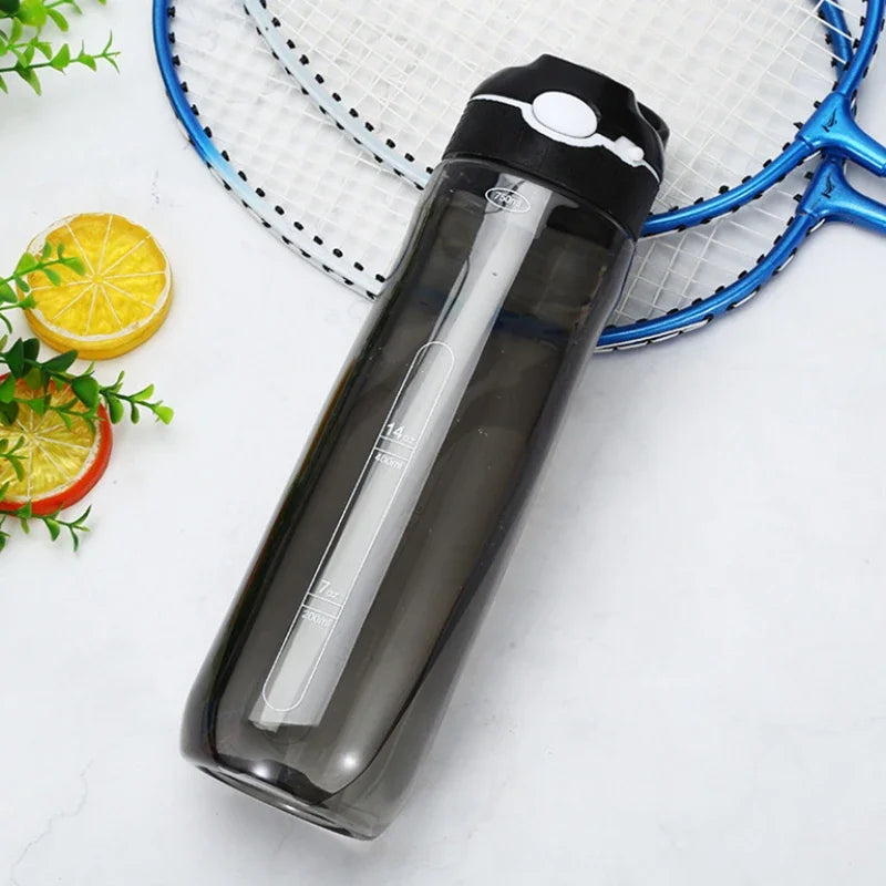 750ml Portable Sports Water Bottle With Straw For Camping Hiking Outdoor Plastic Transparent BPA Free Bottle For Men Drinkware