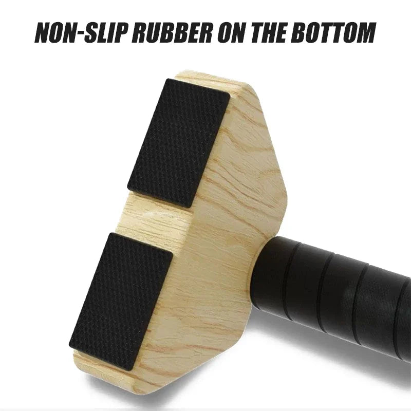 Pull-Up Stand Handles Wooden Push-Up Bar Beech Wood Calisthenics Home Exercise Equipment Wooden Parallettes Bar for Floor Use