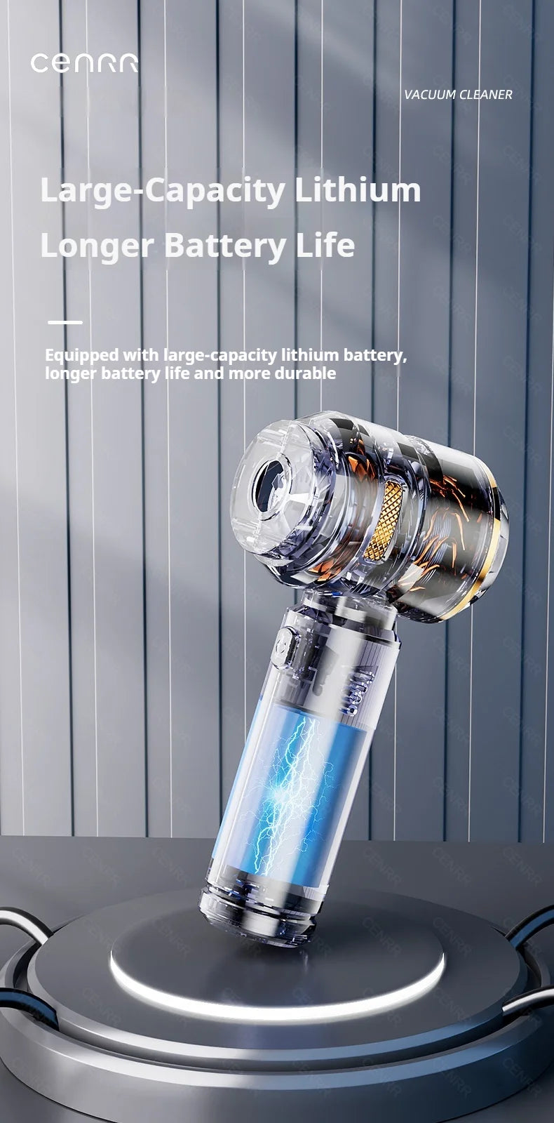 Aspirador Portátil CENRR 998000PA Sem Fios para Limpeza de Carro