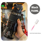 750ml/1000ml Large Capacity Sports Water Bottle Waterproof Plastic Water Cup Outdoor Travel Cycling Hiking Camping Gym Drinkware