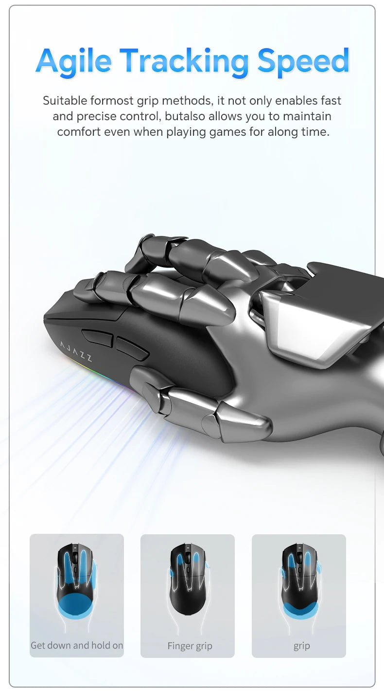 AJAZZ AJ139 V2 MC/AJ139 PRO Wireless Gaming Mouse PAW3311/PAW3395 Sensor 12000DPI/26000DPI 500mAh Bluetooth Mouse Gamer For PC